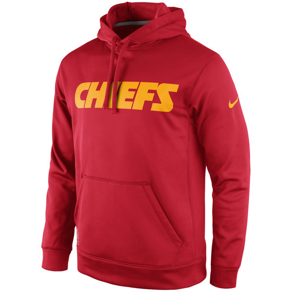 Men Kansas City Chiefs Nike KO Wordmark Performance Hoodie Red